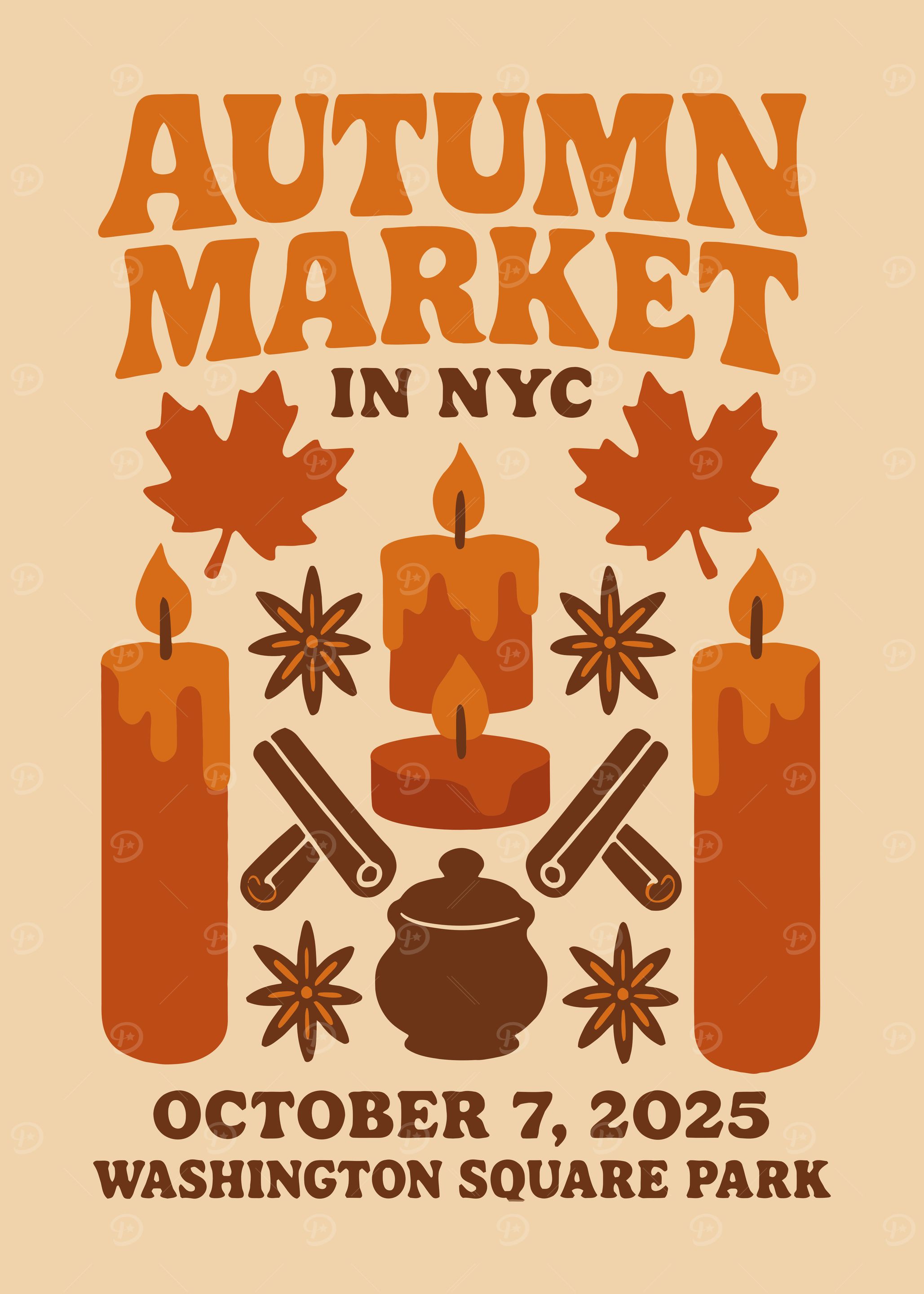 Autumn Market in NYC Poster
