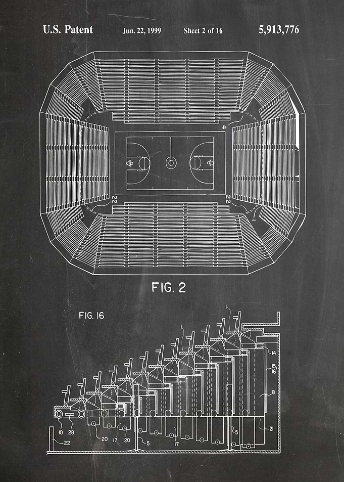 Basketball Arena Patent Blueprint