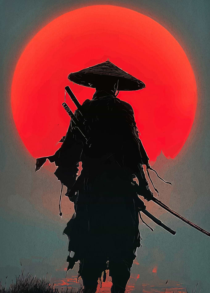 Silhouette of a Samurai Warrior