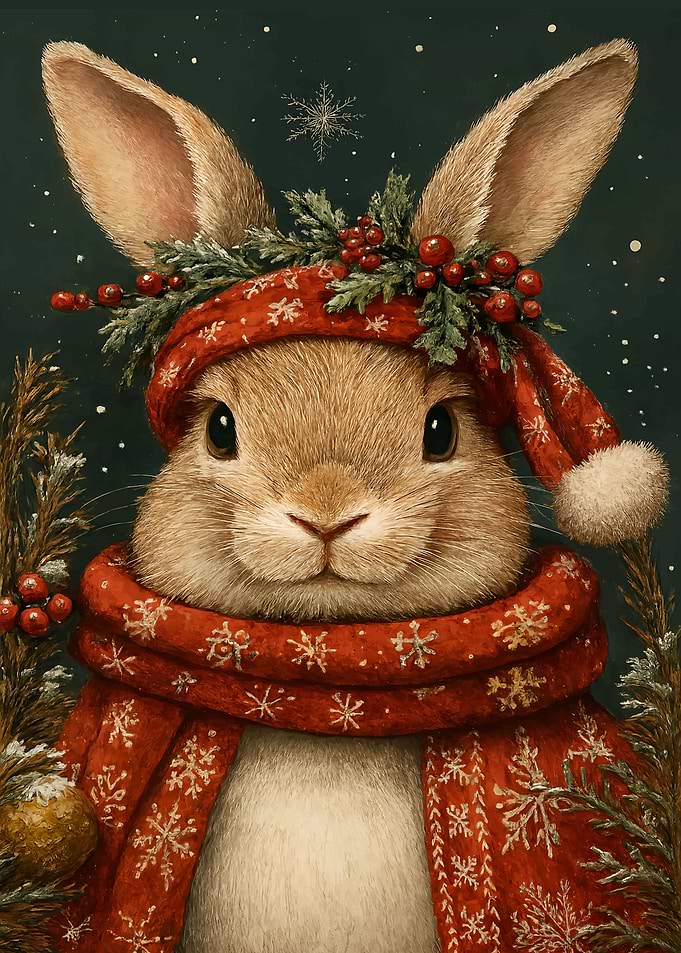 Winter Rabbit Portrait