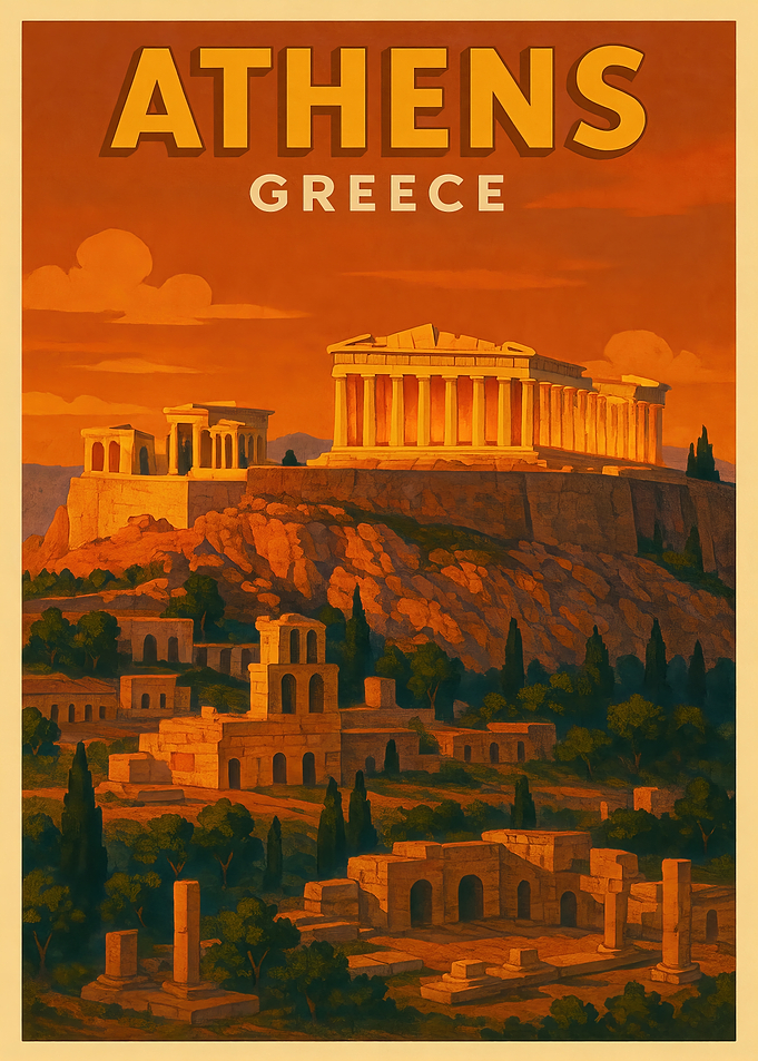 Athens Greece Travel Poster