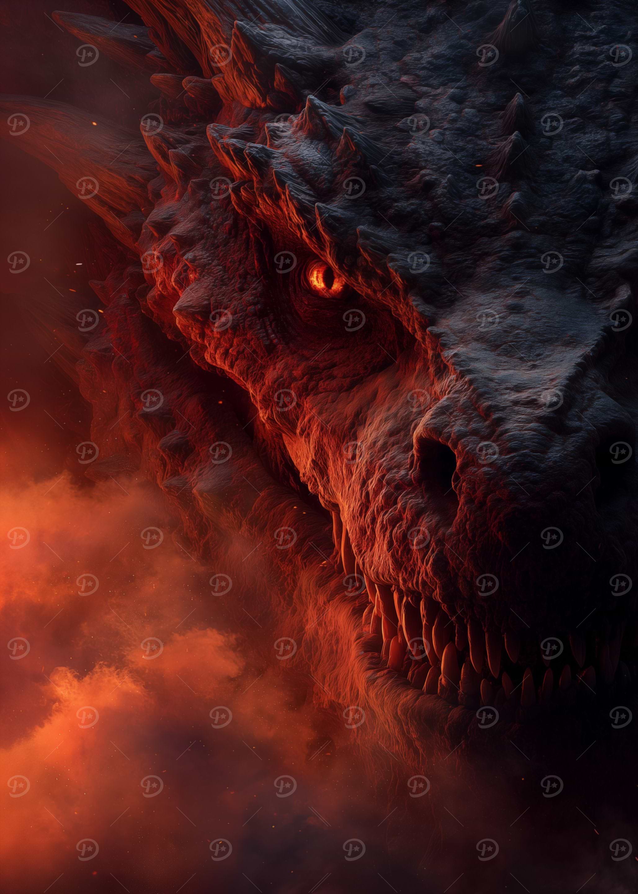 Dragon's fiery gaze