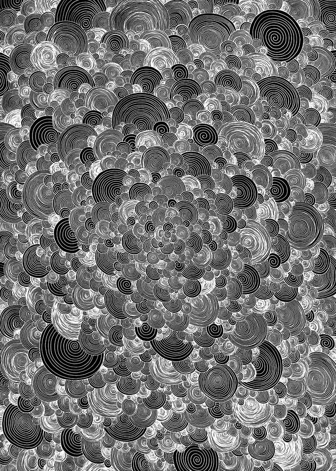 SKY — Negative Black and White Spirals