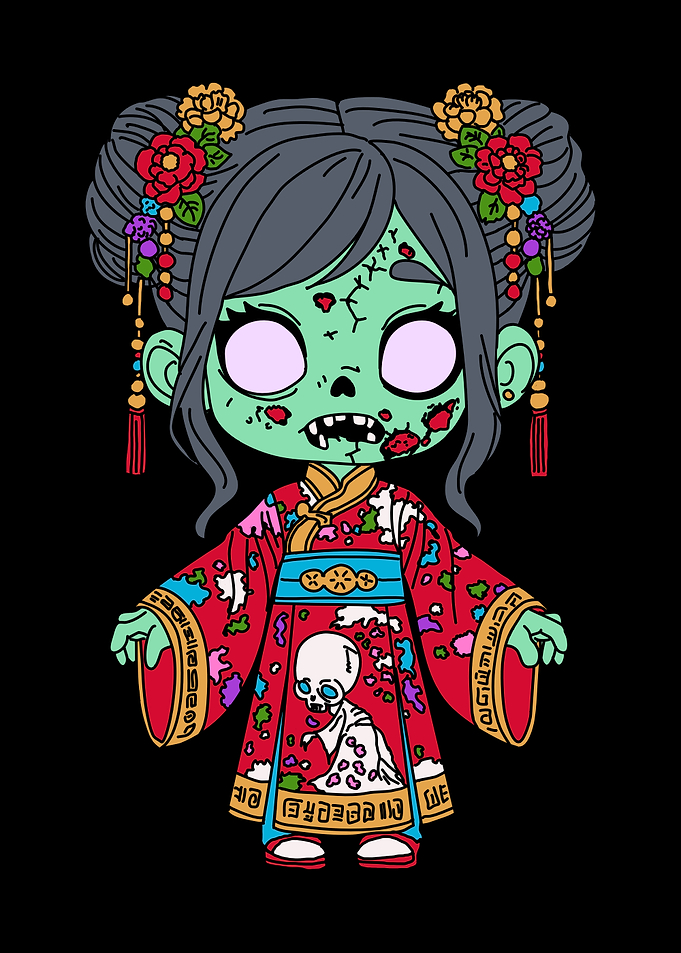 Zombie Chinese Cartoon Illustration
