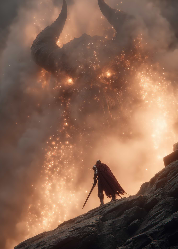 Knight Fighting A Demon