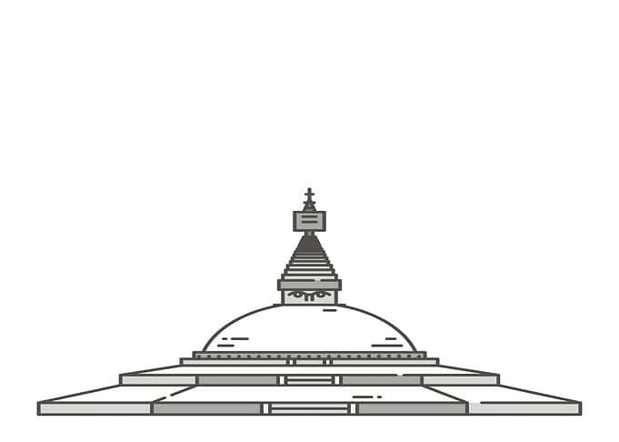 Minimalist Buddhist Stupa Illustration