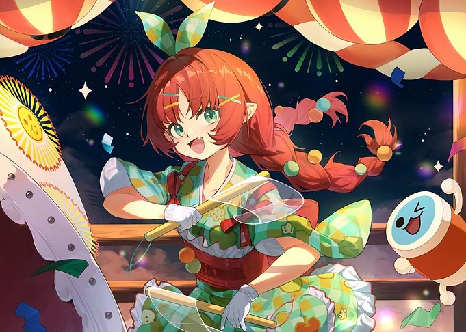 Anime Girl at Summer Festival
