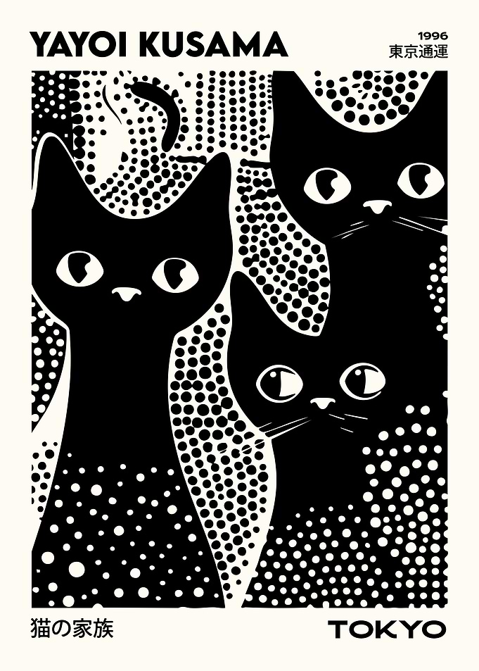 Yayoi Kusama Cats Tokyo 1996