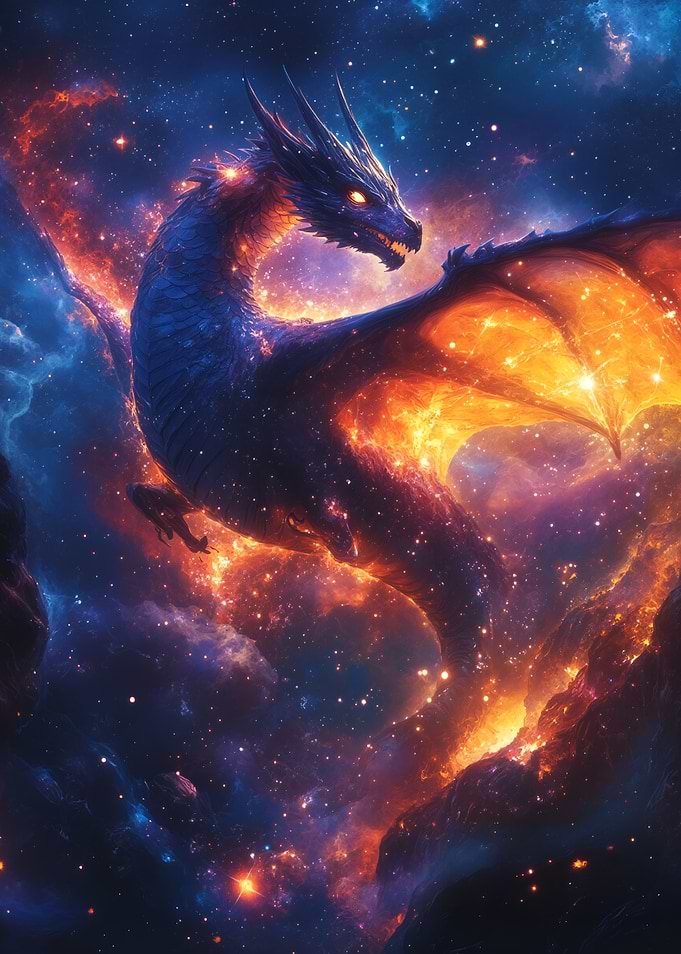 Cosmic Dragon in Nebula
