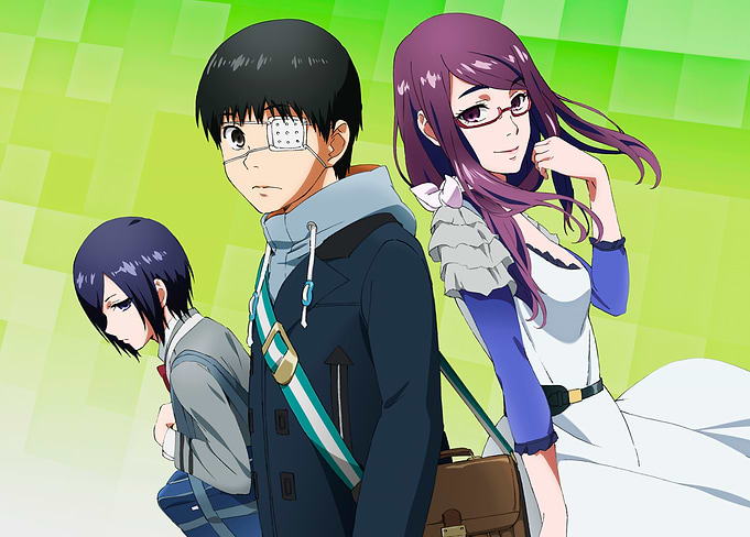 Tokyo Ghoul: Kaneki, Rize, and Touka