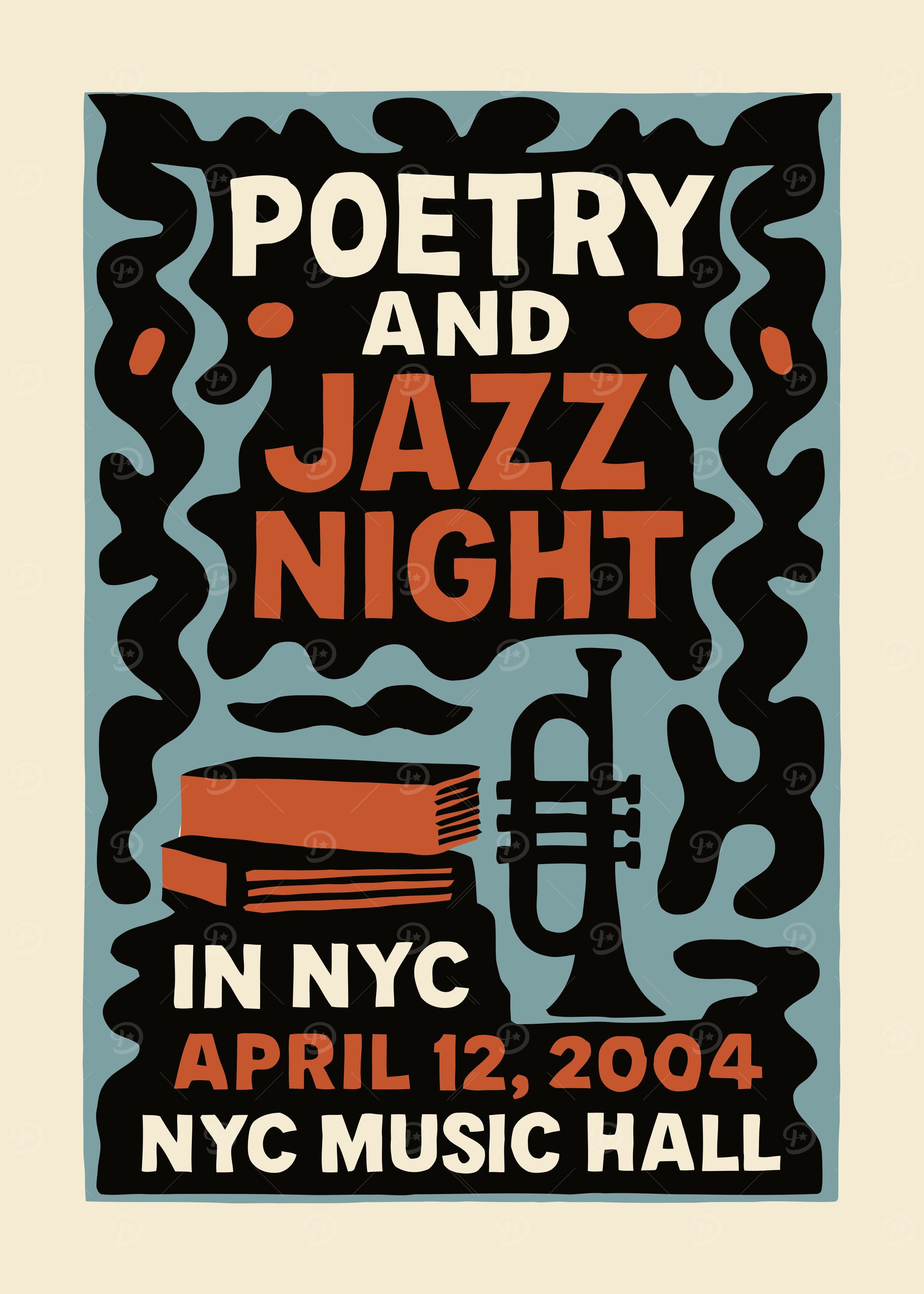 Poetry and Jazz Night Poster