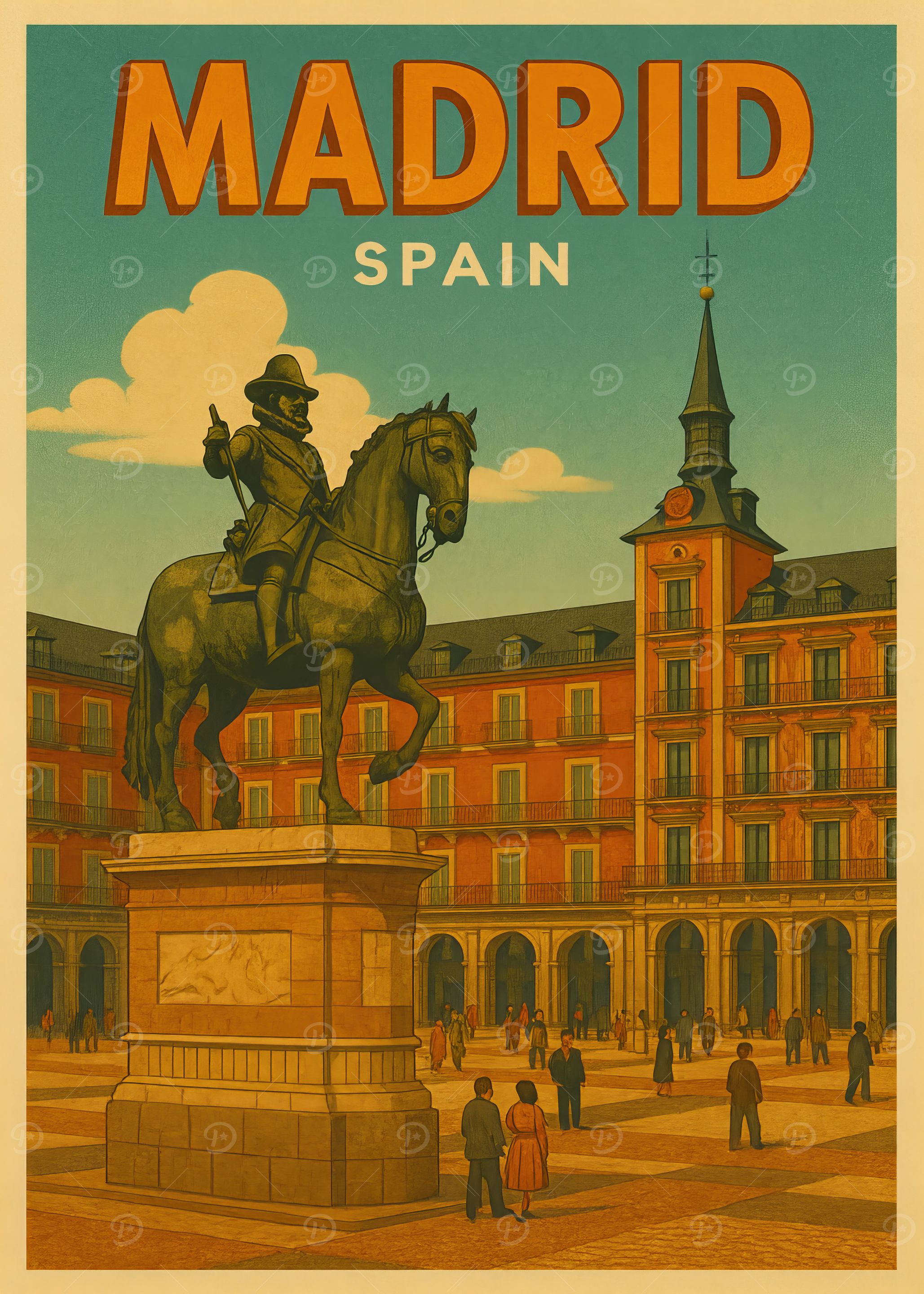 Madrid Spain Travel Poster Art