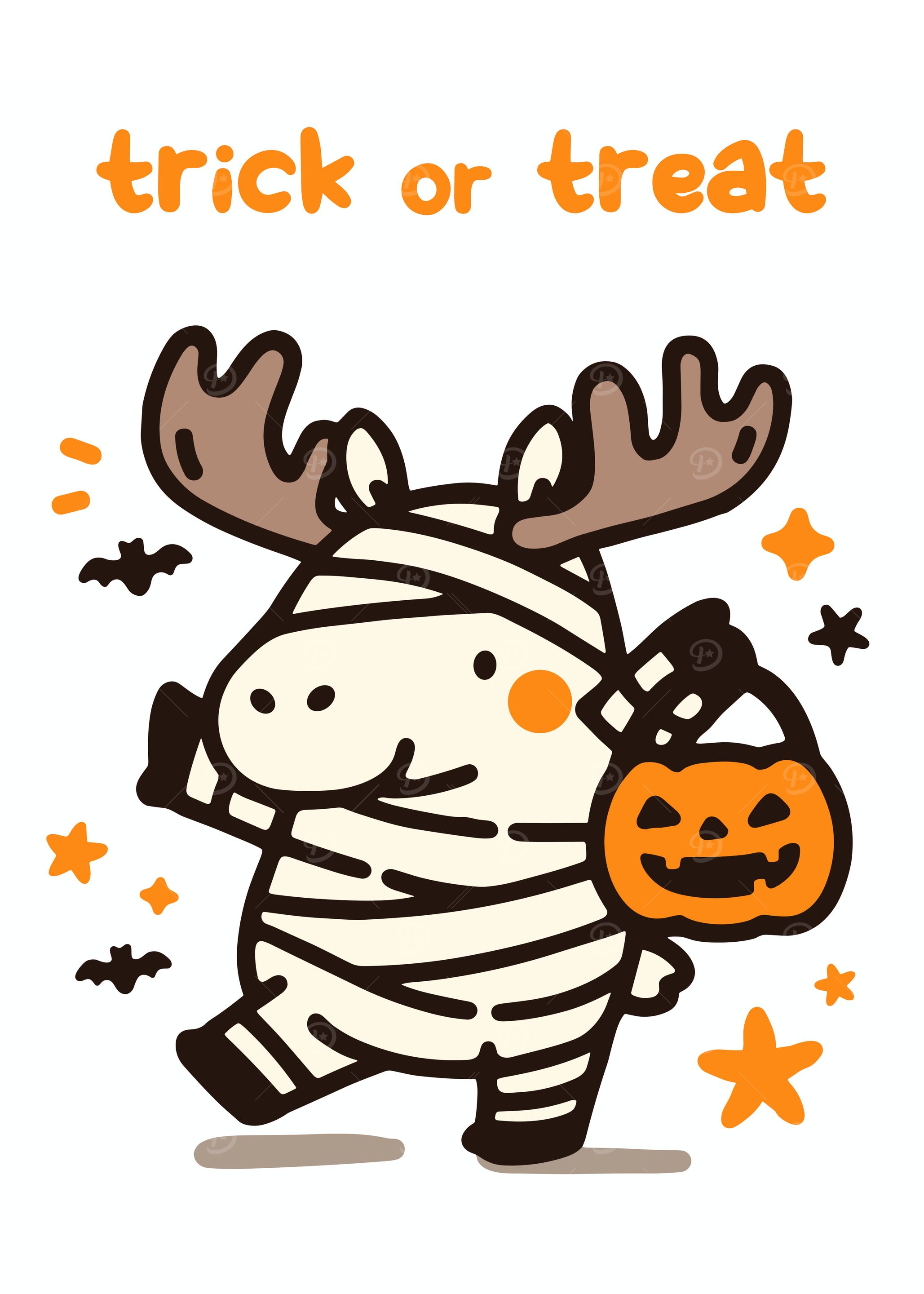 Moose Mummy Halloween Trick or Treat
