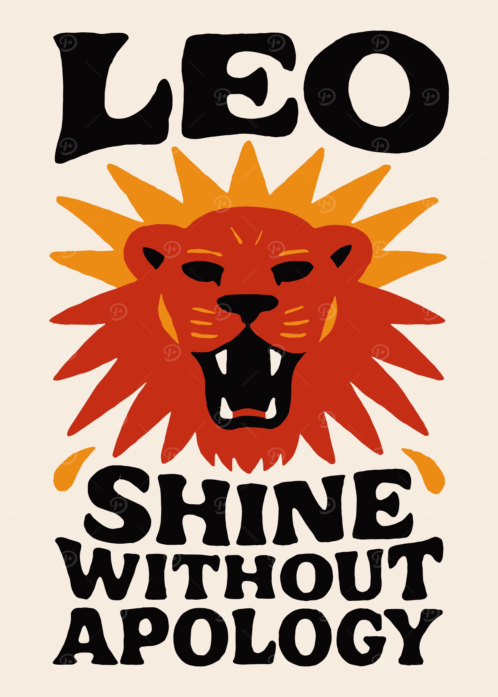 Leo Zodiac Sign Art Print