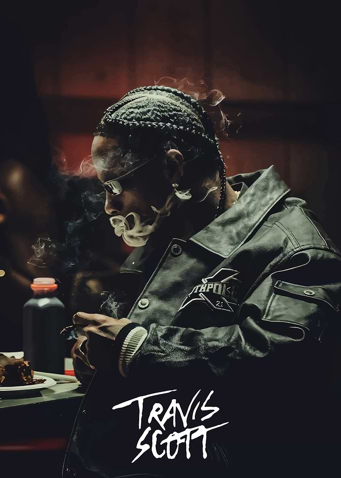 Travis Scott Smoking Portrait