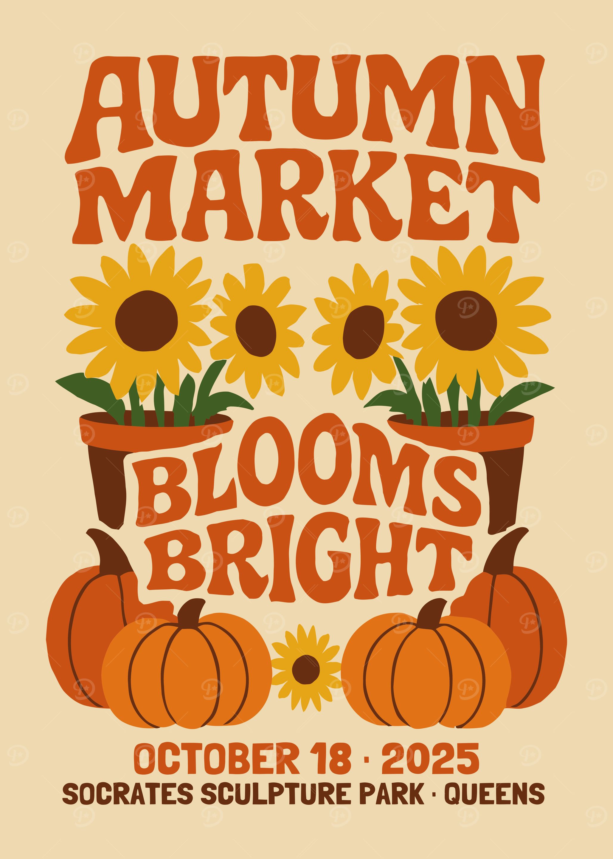 Autumn Market Blooms Bright Poster