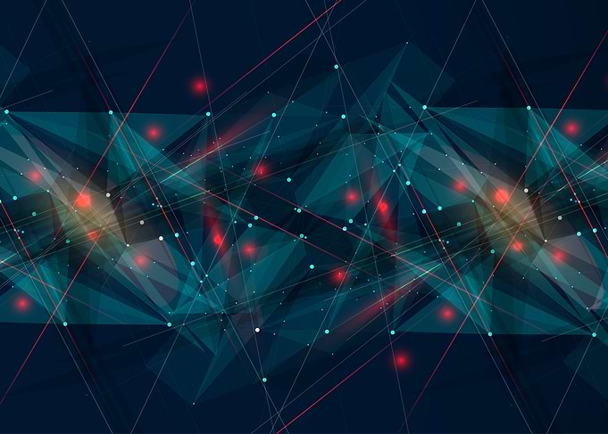 Abstract Geometric Network with Glowing Points
