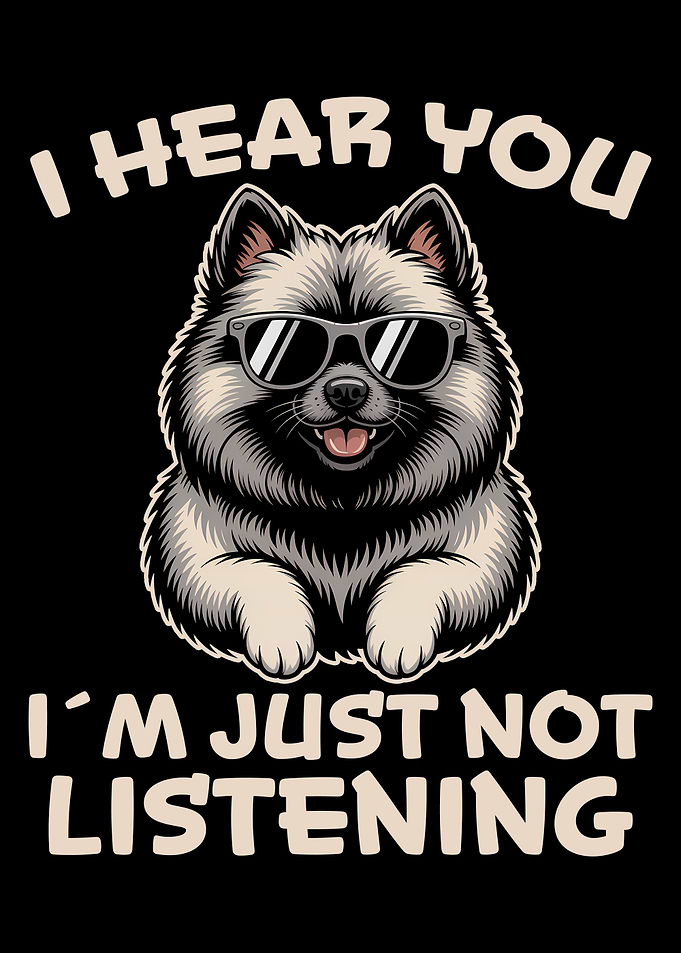 Cool Keeshond Dog with Sunglasses Illustration