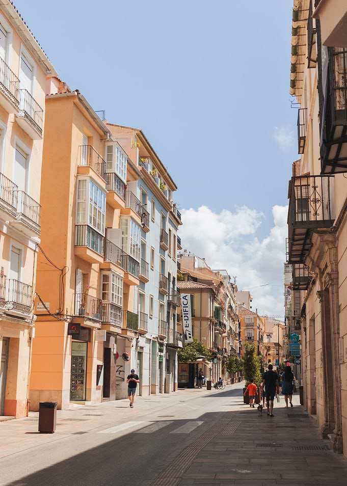European street with colorful buildings