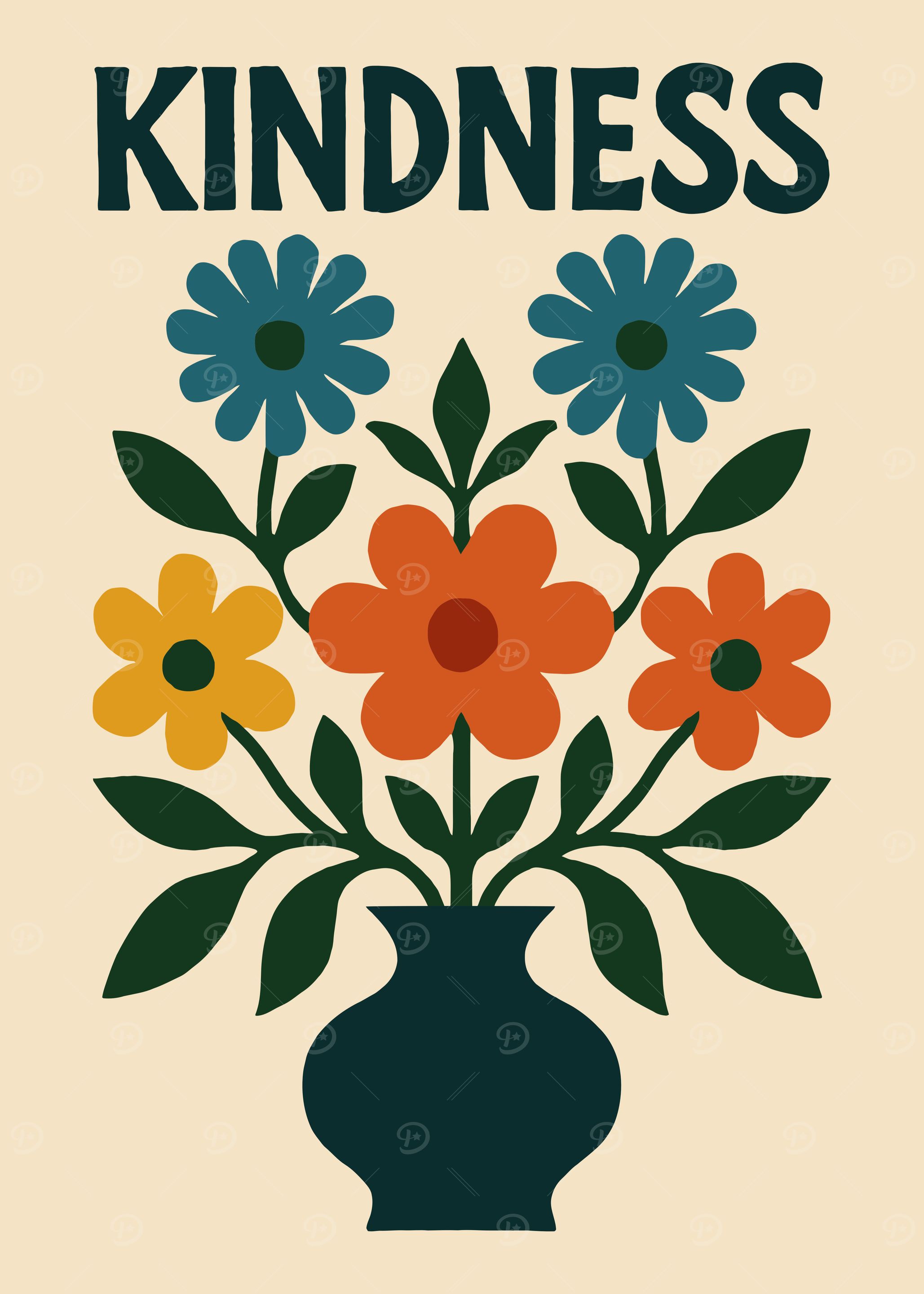 Kindness Floral Poster Print