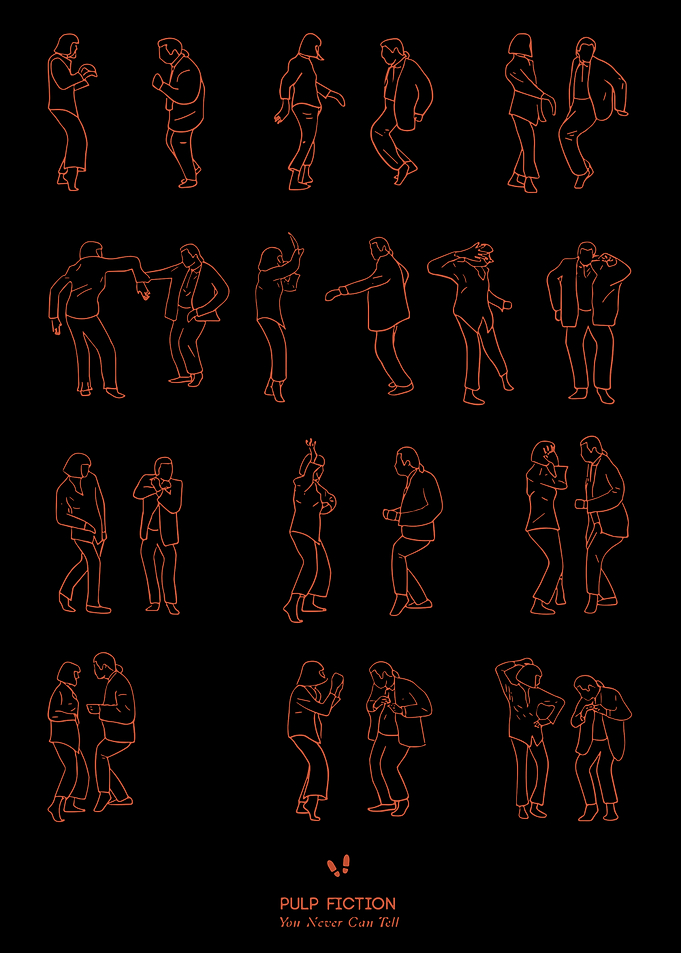 Pulp Fiction Dancing Minimalist Art