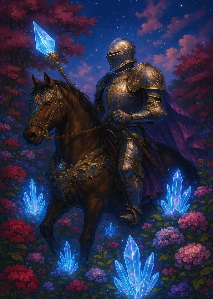 Knight on Horseback with Crystal Spear