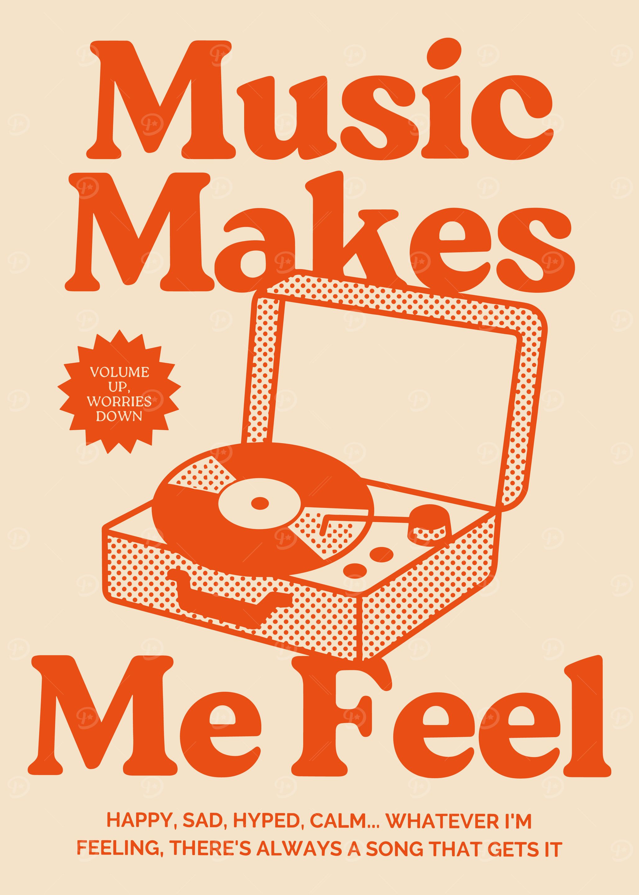 Music Makes Me Feel Retro Poster