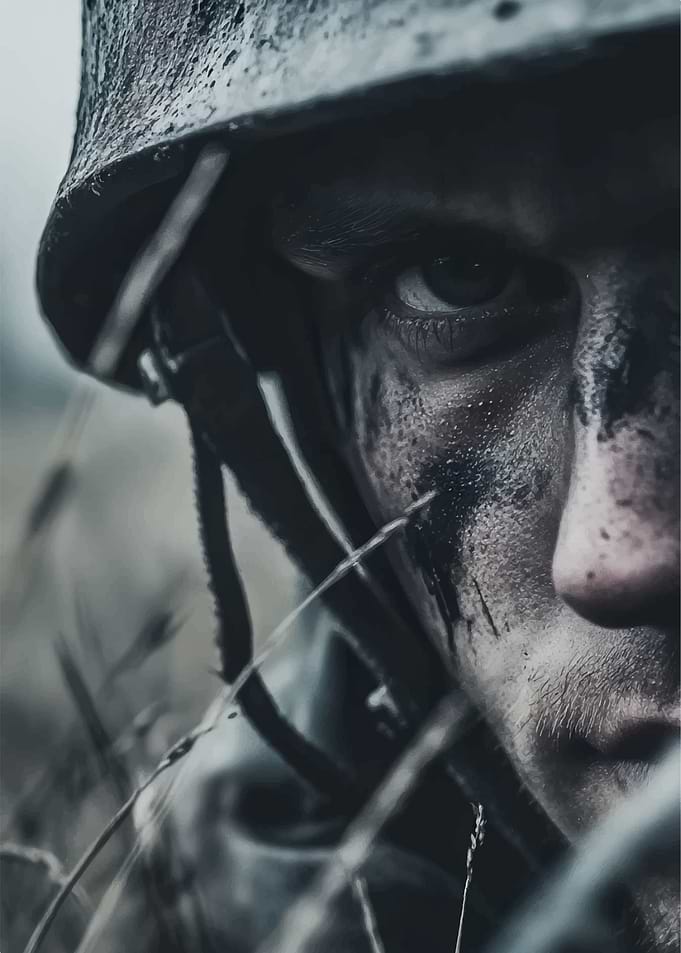Intense Soldier Portrait
