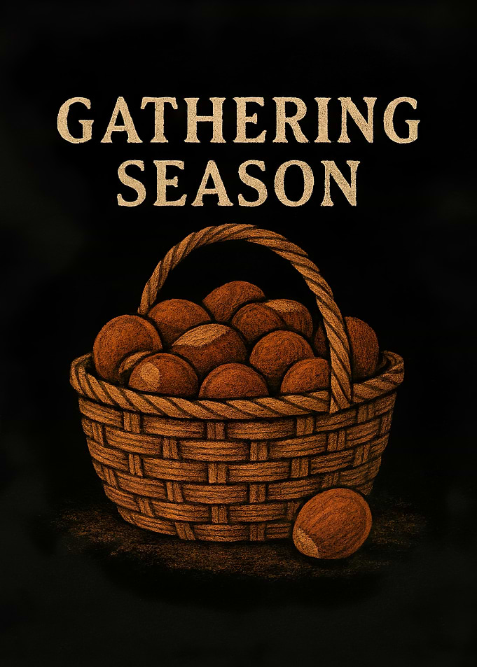 Gathering Season Basket of Nuts