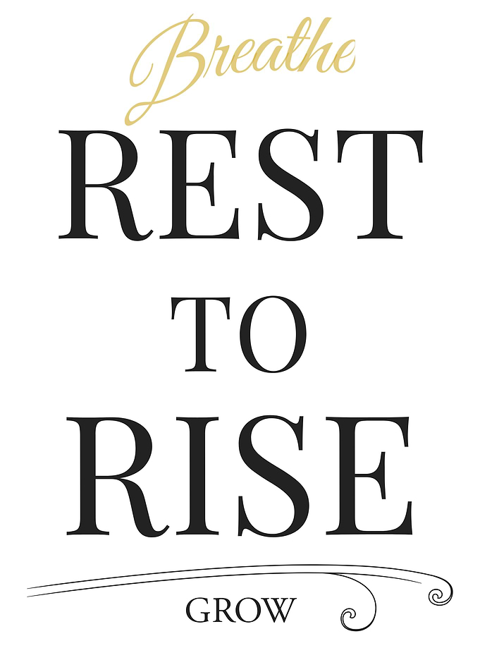 Breathe, Rest, Rise, Grow Typography Art – Light Edition