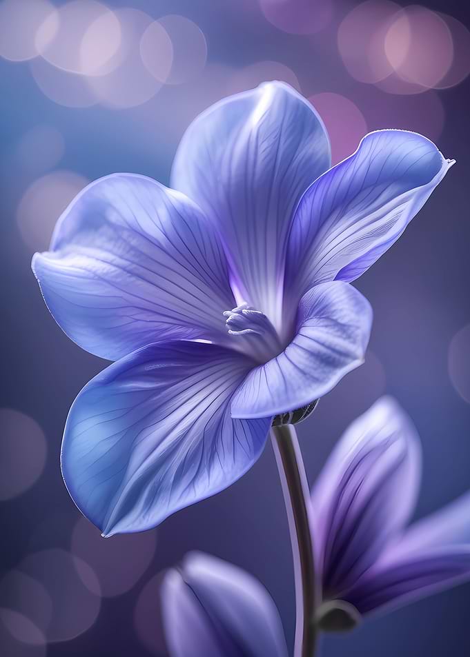 Blue and Purple Flower Close-Up