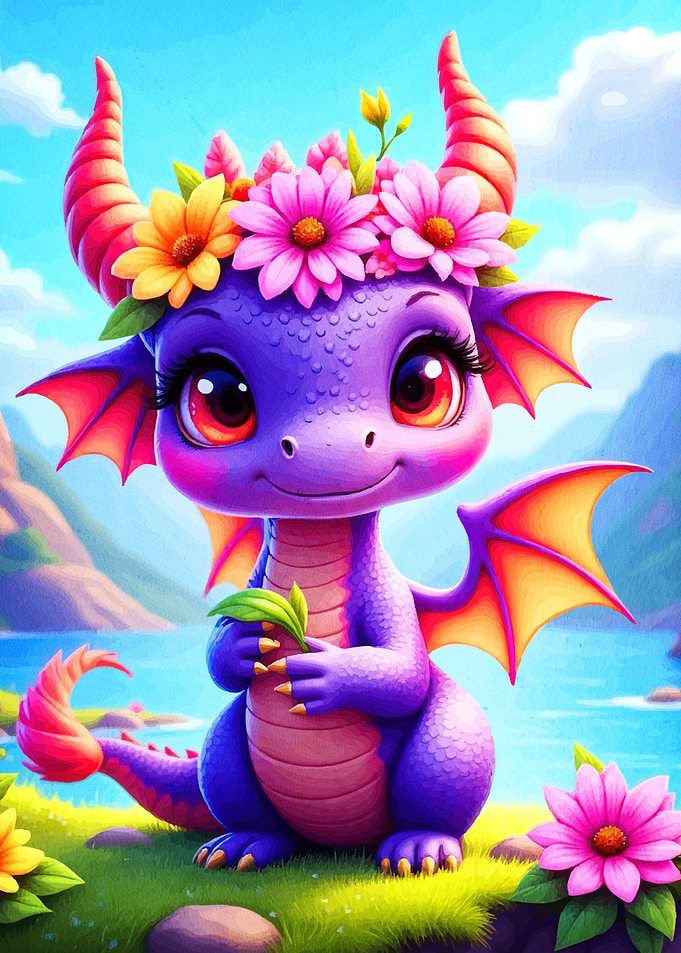 Cute Dragon Flower Crown