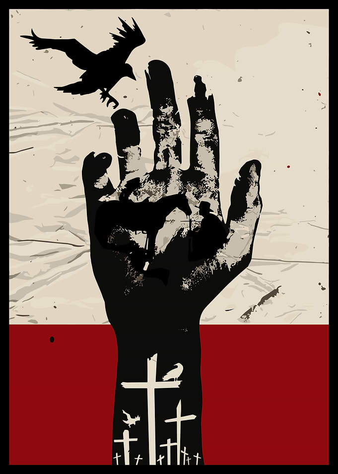 Hand, Raven, and Western Silhouette