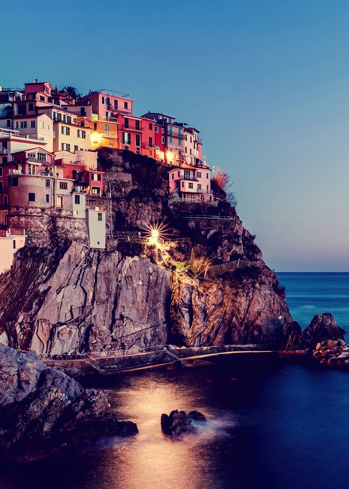 Coastal Italian Village at Dusk