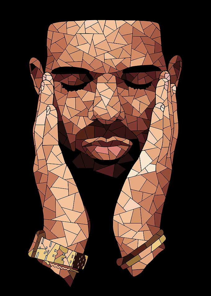 Drake Mosaic Art Portrait