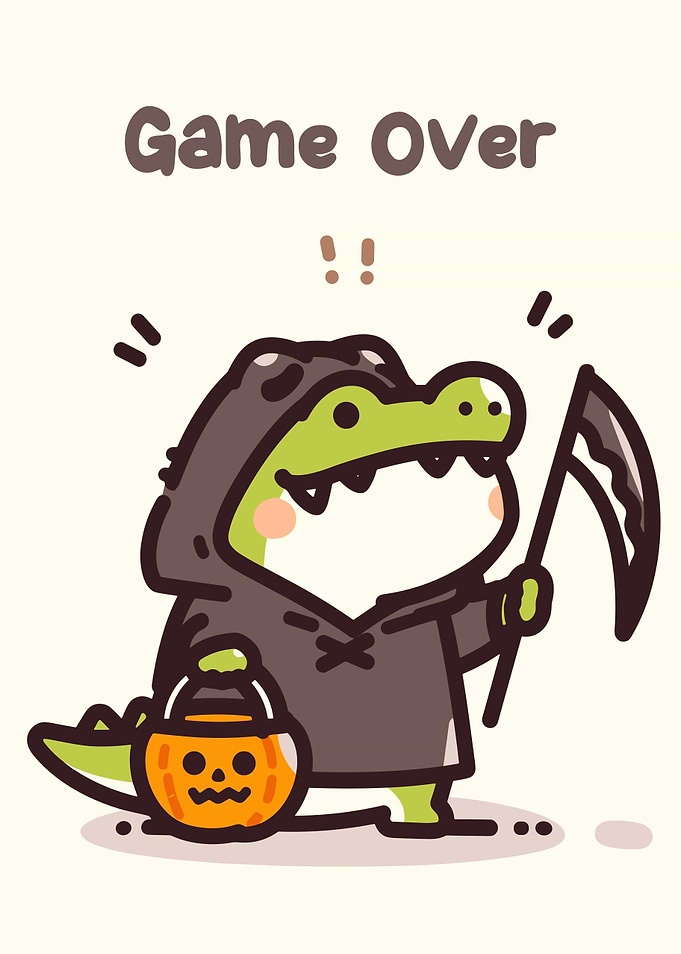 Game Over Crocodile Halloween