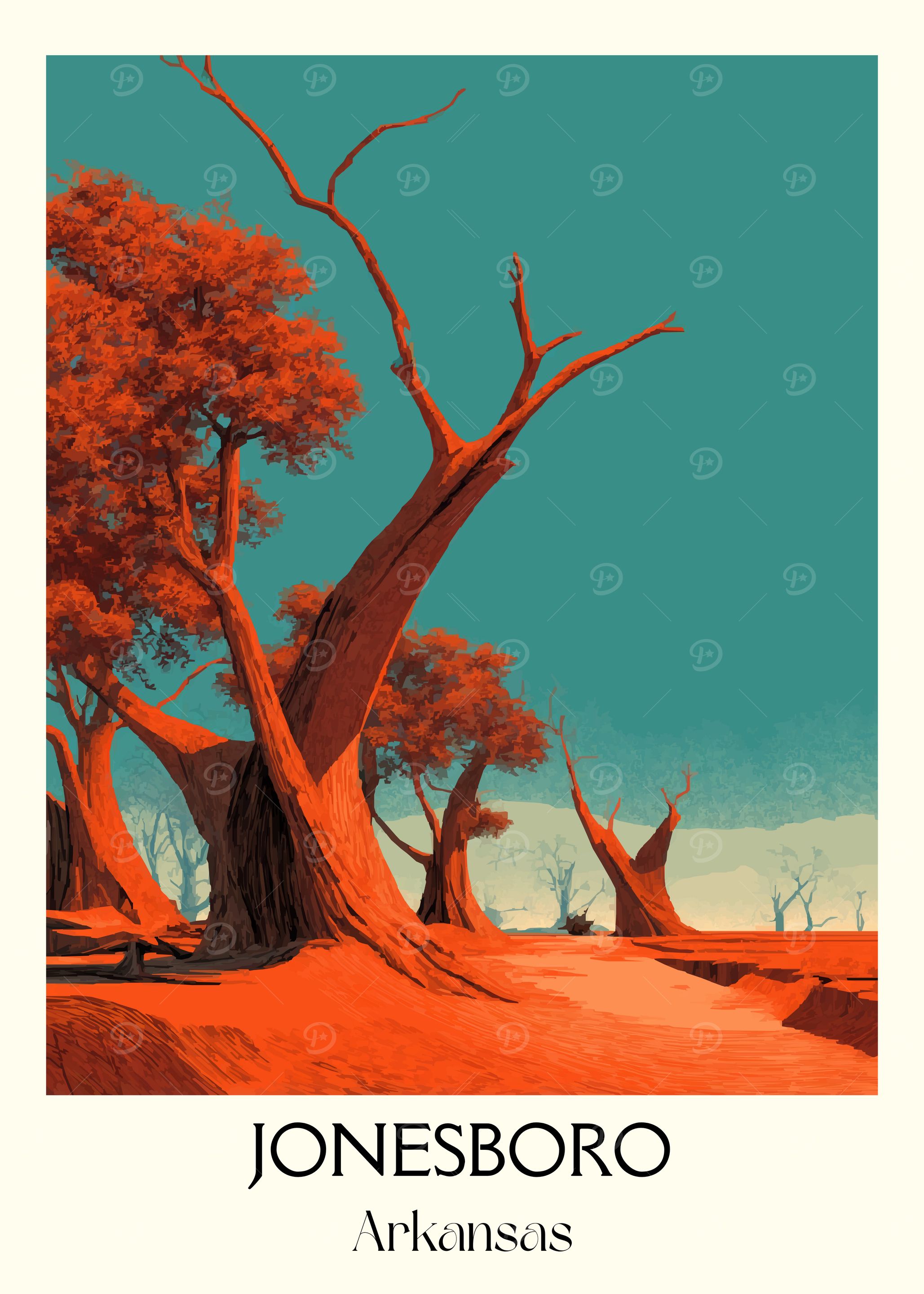 Jonesboro, Arkansas Landscape Art Print