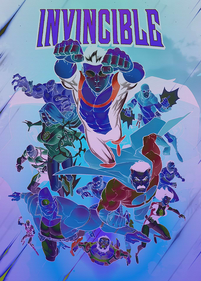 Invincible Comic Book Team Poster