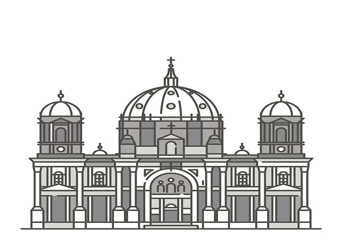 Berlin Cathedral Minimalist Illustration