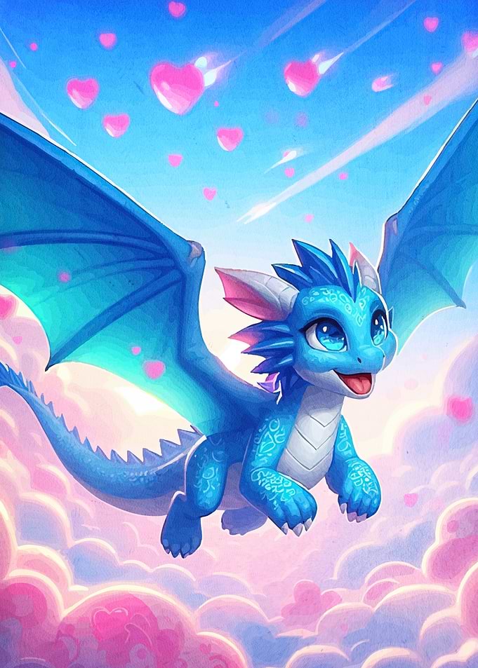 Cute Dragon Hearts