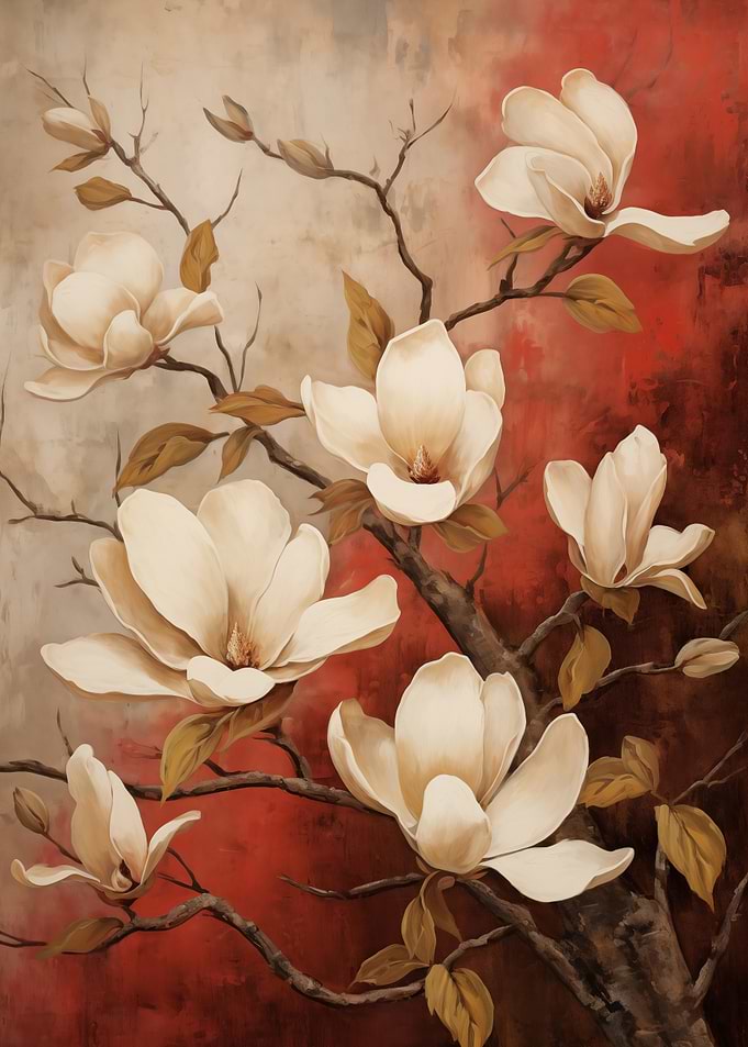Magnolia Blossom Painting
