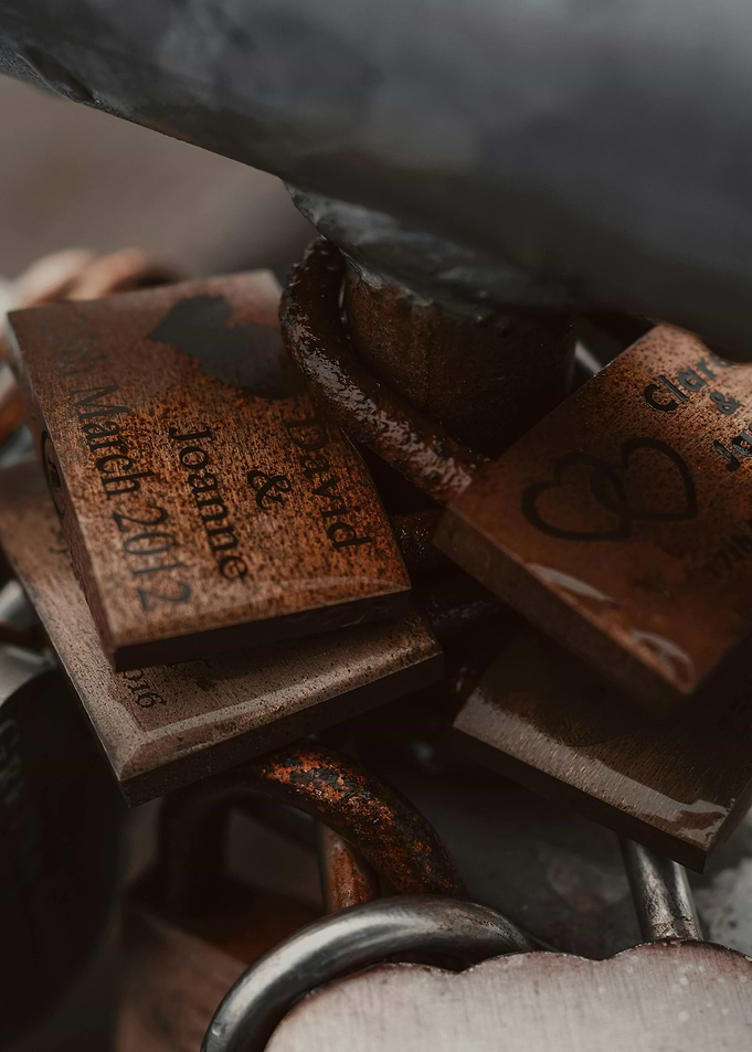 Love Locks with Engraved Names and Dates