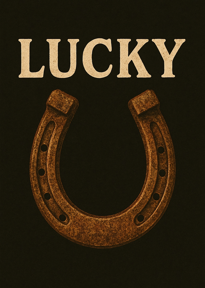 Lucky Horseshoe on Dark Background