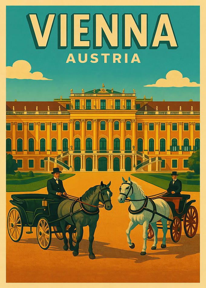 Vienna Austria Vintage Travel Poster