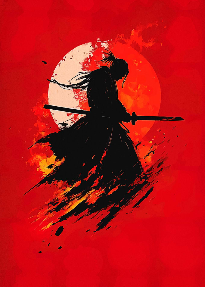 Silhouette of a Samurai Warrior