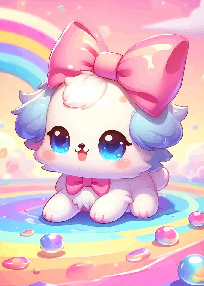 Cute Puppy with Bow
