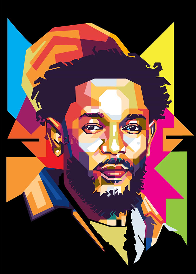 Colorful Portrait of Man with Beard