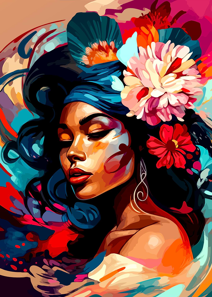 Floral Woman Portrait