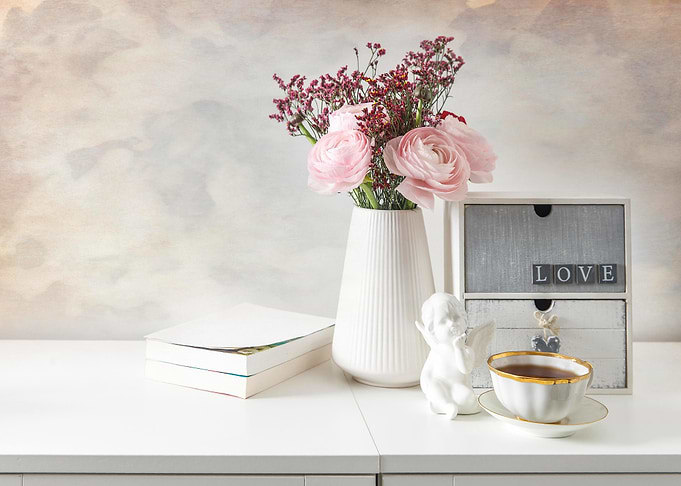 Still Life with Flowers and Love
