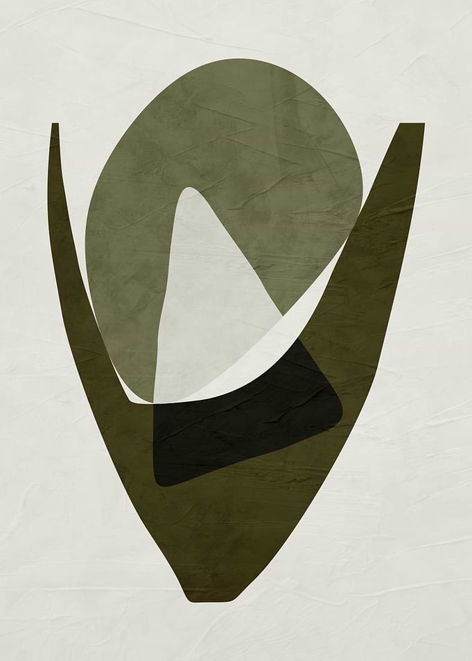 Abstract Olive Green Geometric Art